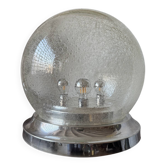 Lampe de table verre bullé Space Age années 70