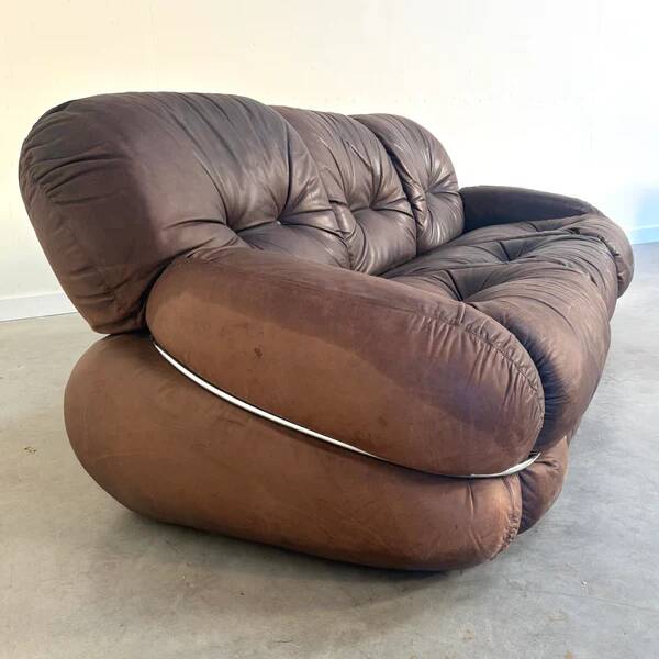 Canapé Okay en cuir d'Adriano Piazzesi, Italie, années 1970