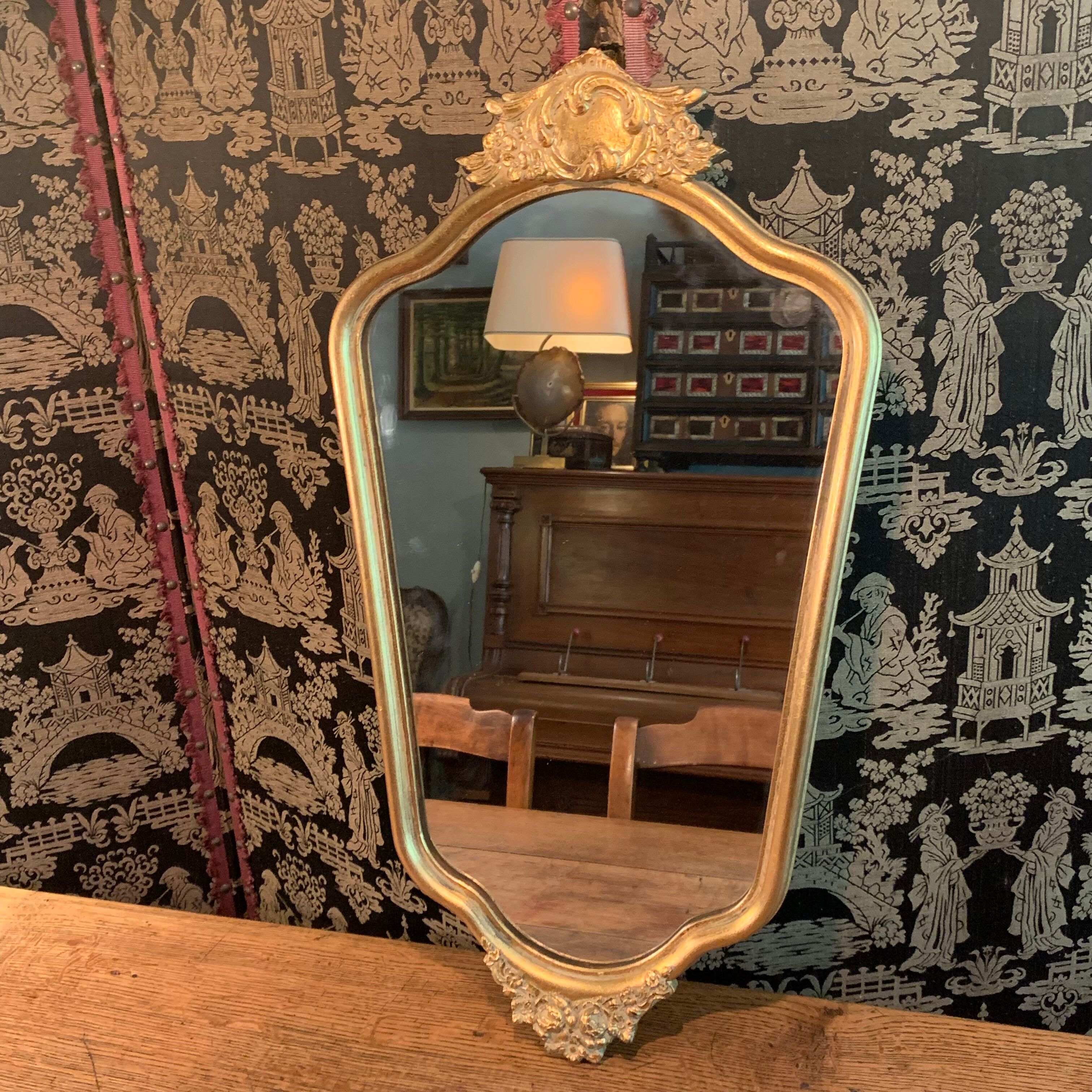 Miroir bois doré 68 cm