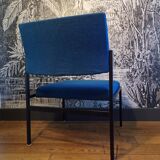 Thonet 1960s armchair in blue jersey