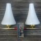 Vintage wall light from the 40s/50s with its two glass sconces on a brass support