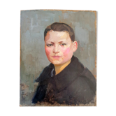 Jean Eritziane (1887-1925) - Oil on wood panel - "Portrait of a young man"