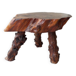 Table basse en bois style - brutaliste