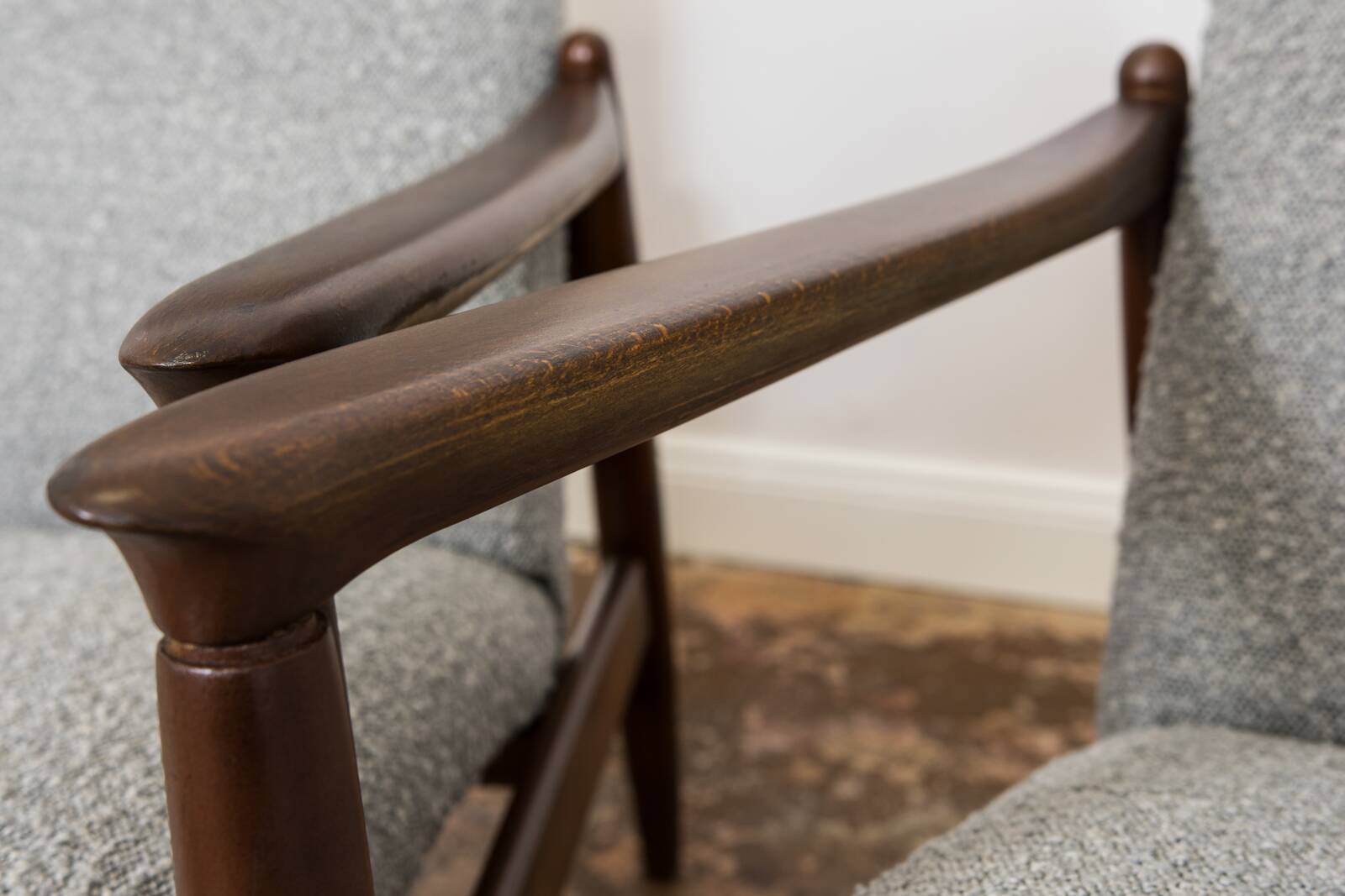 Pair of Mid-Century High Back Armchairs, Edmund Homa, GFM, Poland, 1960s,