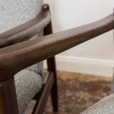 Pair of Mid-Century High Back Armchairs, Edmund Homa, GFM, Poland, 1960s,