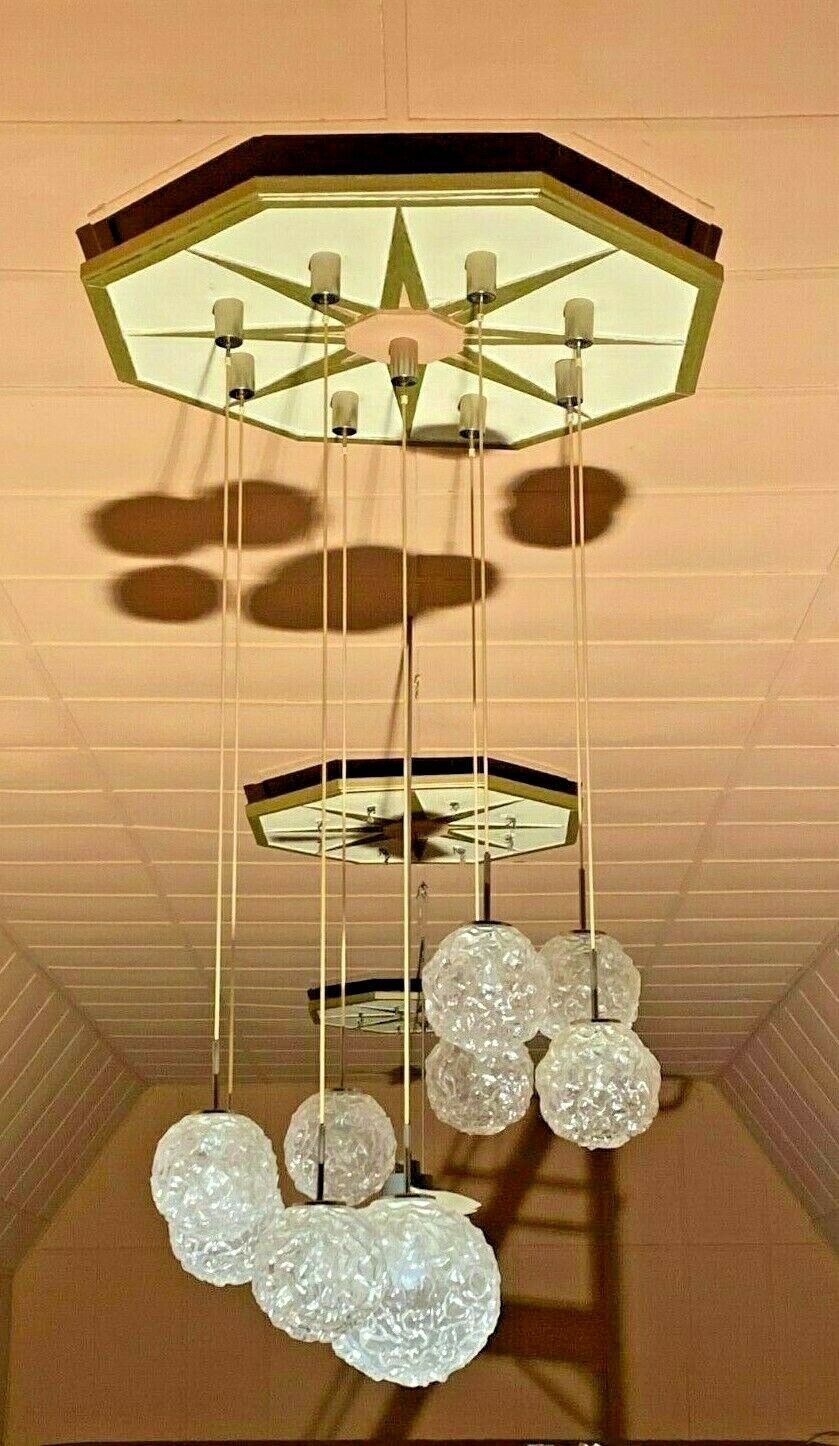 XXL 60s 70s ceiling light hanging lamp cascade lamp Hillebrand Design 60s