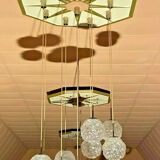 XXL 60s 70s ceiling light hanging lamp cascade lamp Hillebrand Design 60s