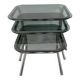 Trio de tables gigognes chrome et verre fumé vintage