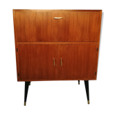 Buffet petit secrétaire en teck années 50-60 pied compas