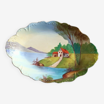Limoges porcelain countryside dish