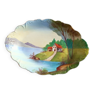 Limoges porcelain countryside dish