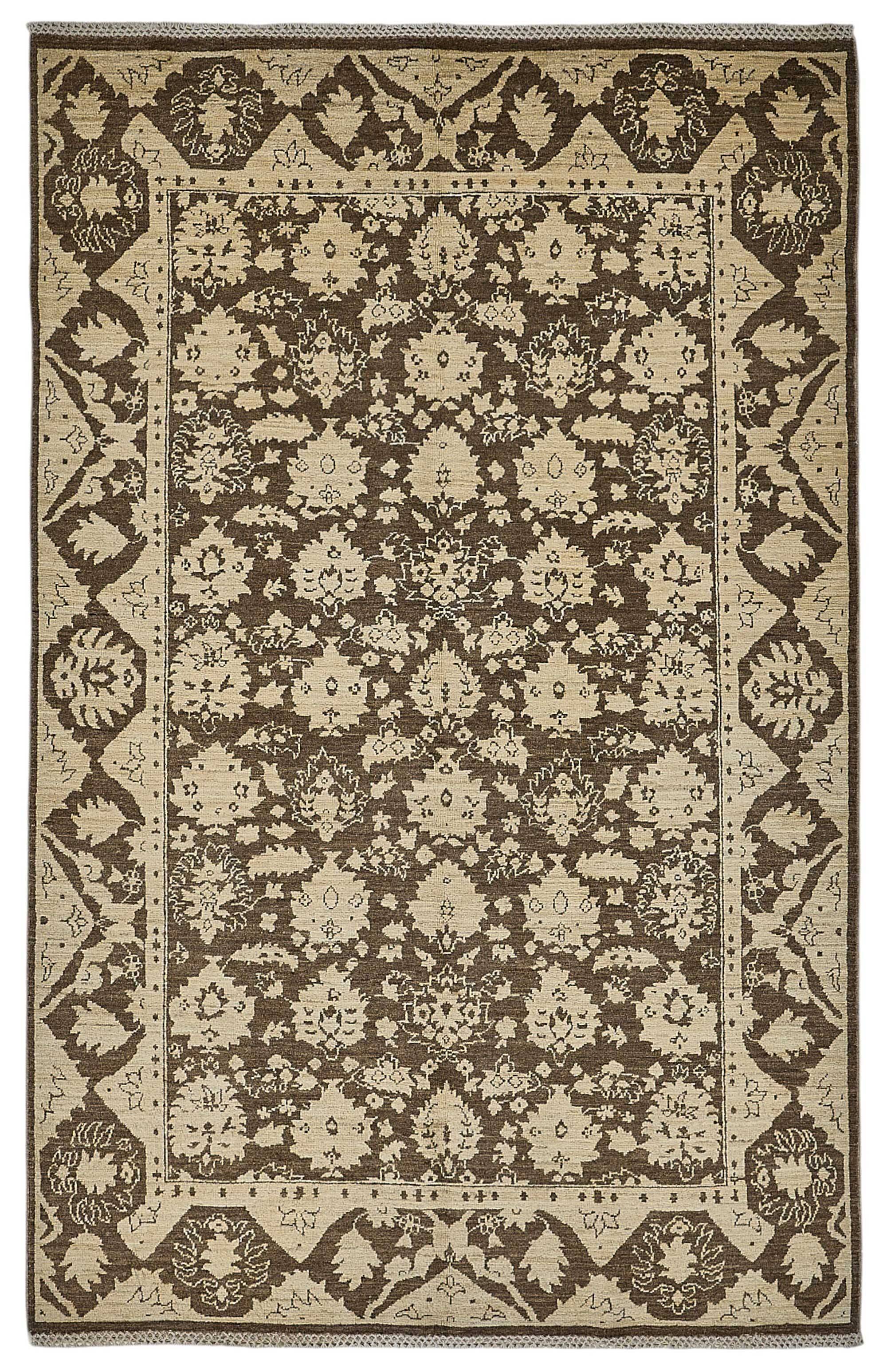 Tapis Oushak en laine noué à la main, 152 cm x 245 cm