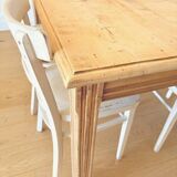 Art Deco sanded raw wood table