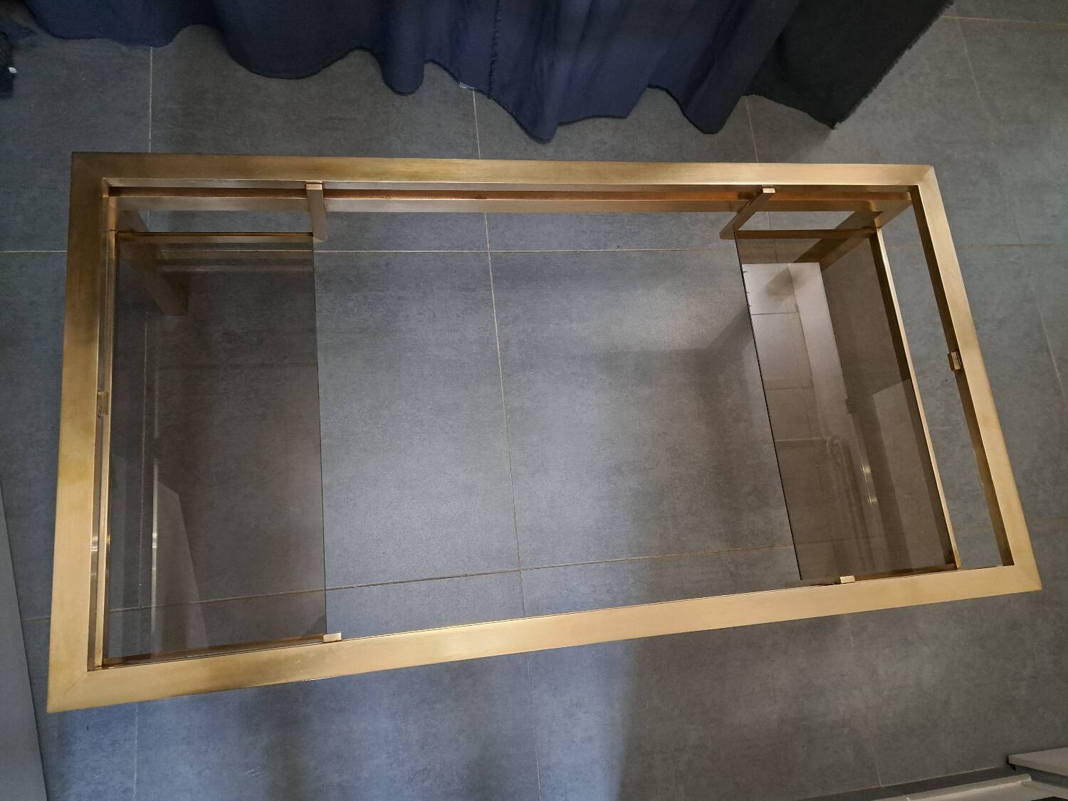 Guy Lefevre brass and glass coffee table