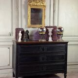Louis XVI chest of drawers in black patinated oak, 18th century