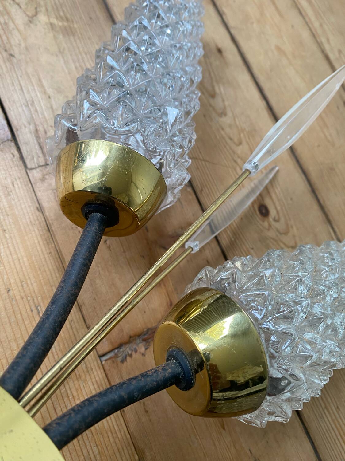 Pair of vintage mid-century tulip wall sconces from the 1950s