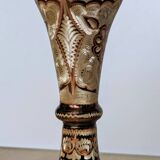 Decorative handcrafted vase in chiseled copper - Floral motifs - Orient / India