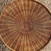 Set of 2 wicker armchairs and coffee table Raoul Guy 1950