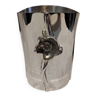 Superb silver-plated ice bucket by Christofle Anemone