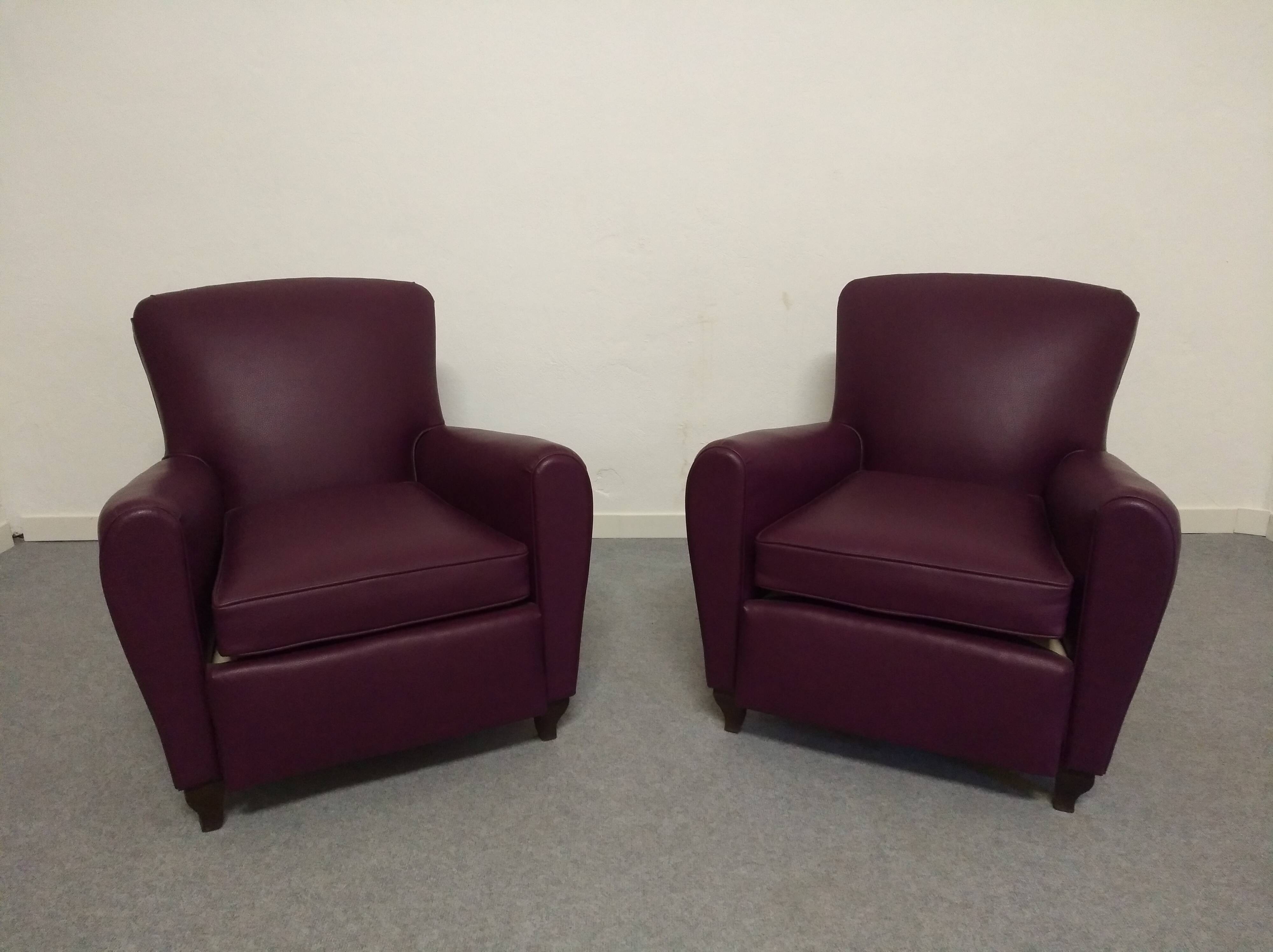 Pair of Art Deco club armchairs circa 1920