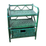 Bedside table rattan and green bamboo