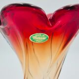 Labelled vintage italian twisted murano glass vase, 1960s