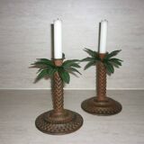 Lot Palm tree candle holders and palm tree with a monkey