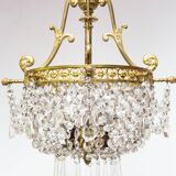 Antique French bronze chandelier with tassels circa 1900