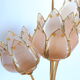 Lotus lamp, glass and brass, mid-century
