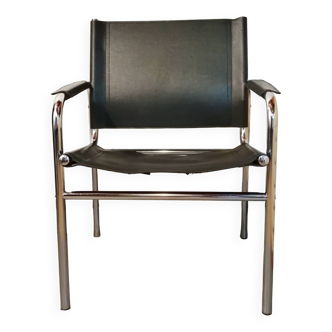 Fauteuil chromé vintage Klinte Chair par Tord Bjorklund pour Ikea 1980