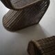Set of 2 curved rattan chairs, design 1960 / 1970