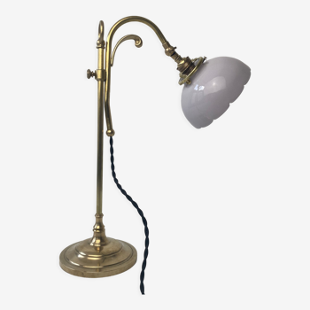 Lampe de bureau monte et baisse laiton vintage