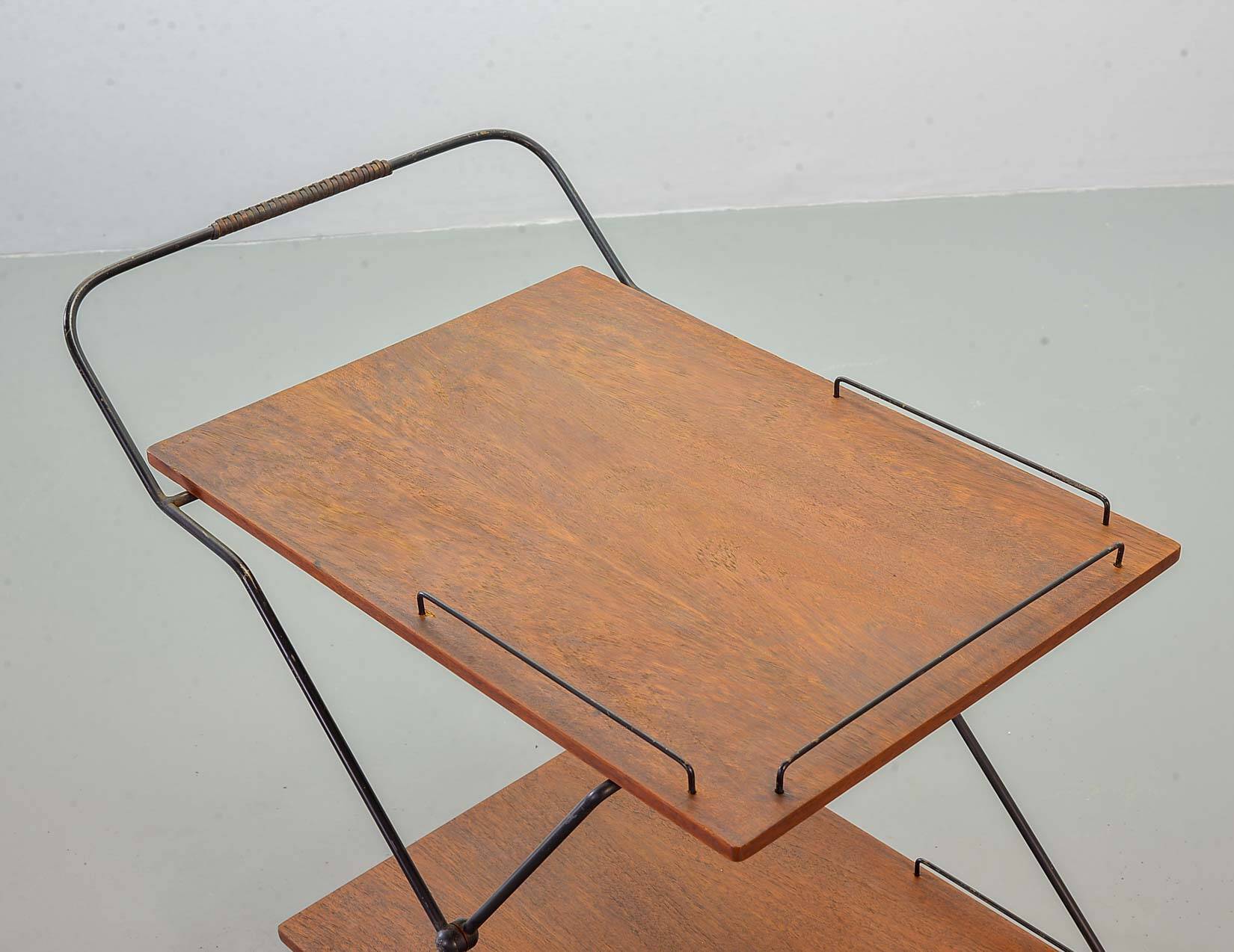 Scandinavian Minimalistic Foldable and Mobile Teak Tea Trolley Denmark 50S