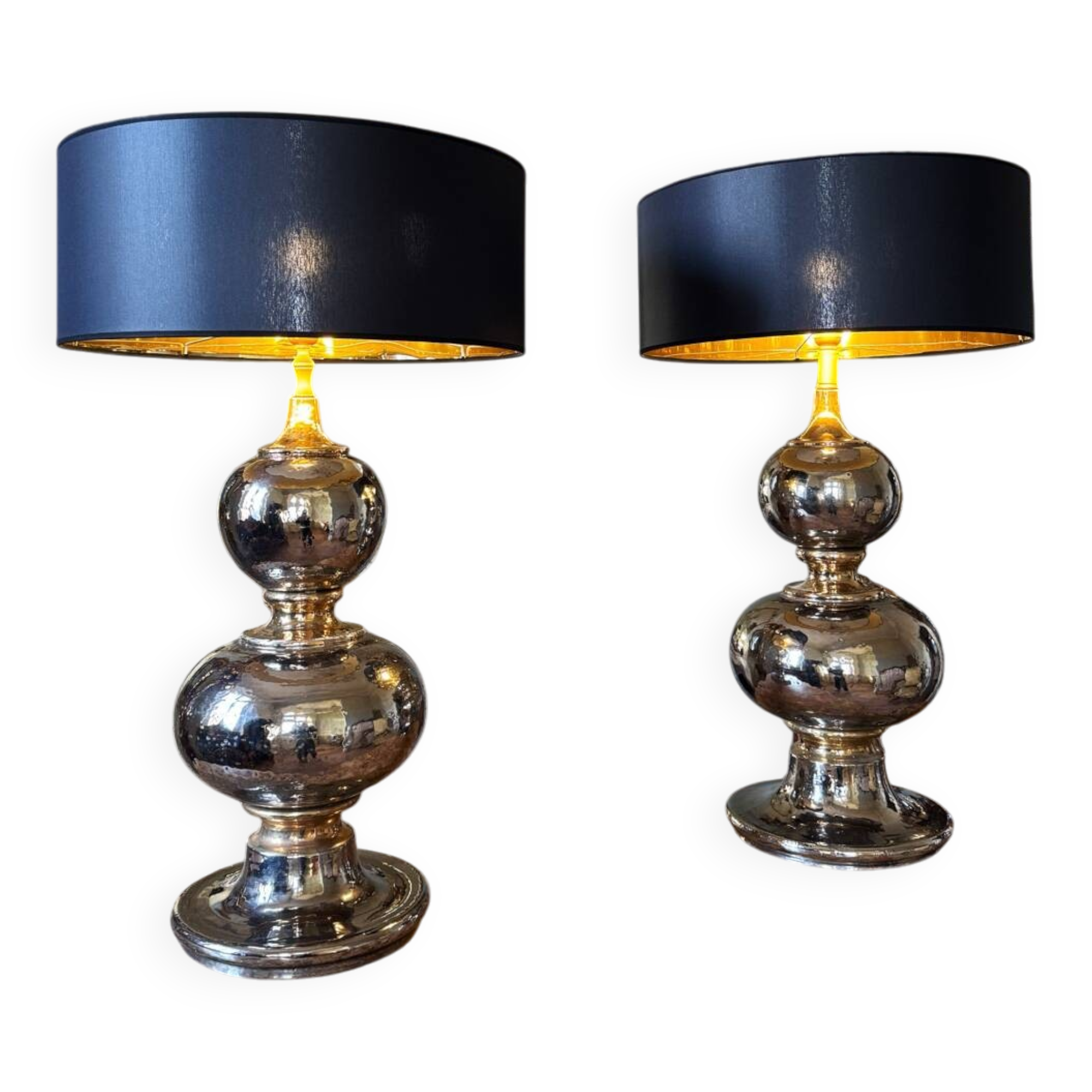 Pair of ceramic lamps from the 1970s - 20th century