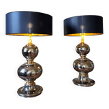 Pair of ceramic lamps from the 1970s - 20th century