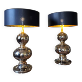 Pair of ceramic lamps from the 1970s - 20th century