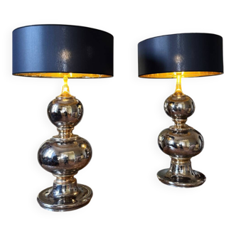 Pair of ceramic lamps from the 1970s - 20th century