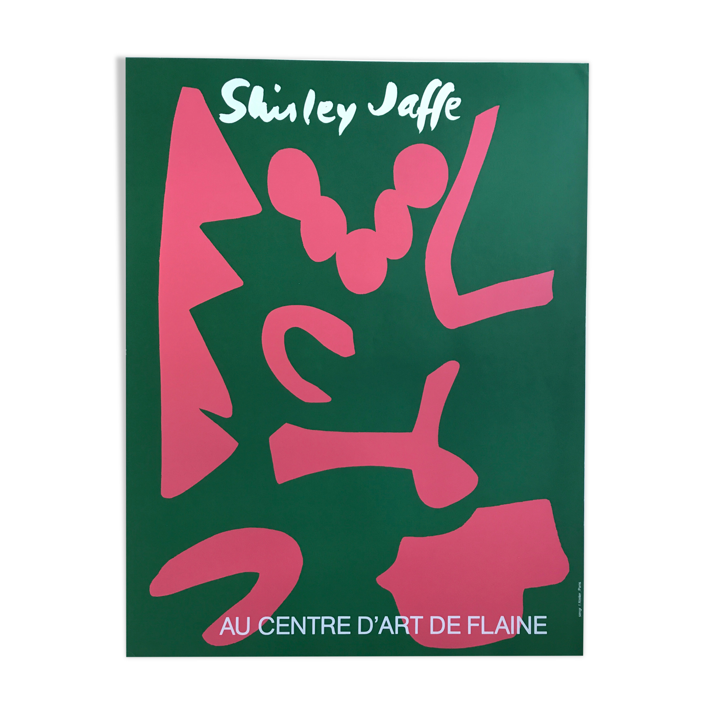 Exhibition poster made in silkscreen by Shirley Jaffe, Flaine Art Center, 1981