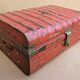 Old metal and brass travel trunk from the Indian Railway