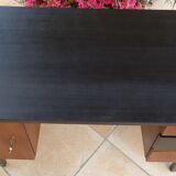 Vintage desk three drawers and a door with shelf