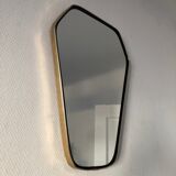 Miroir rétroviseur hexagonal 49x33cm vintage 1960