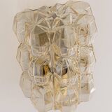 Large amber wall lamp in bubble glass by Helena Tynell, Limburg, Germany.