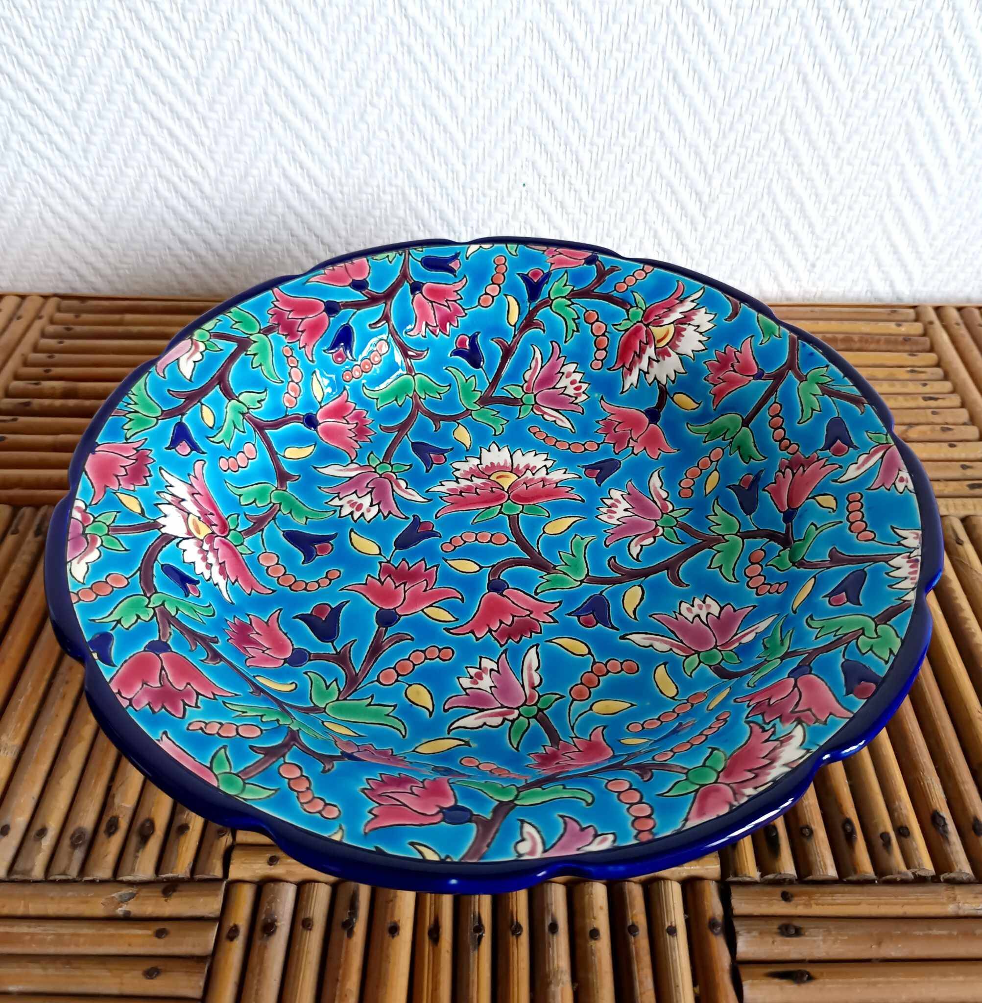 Longwy art deco enamel cup 28 cm