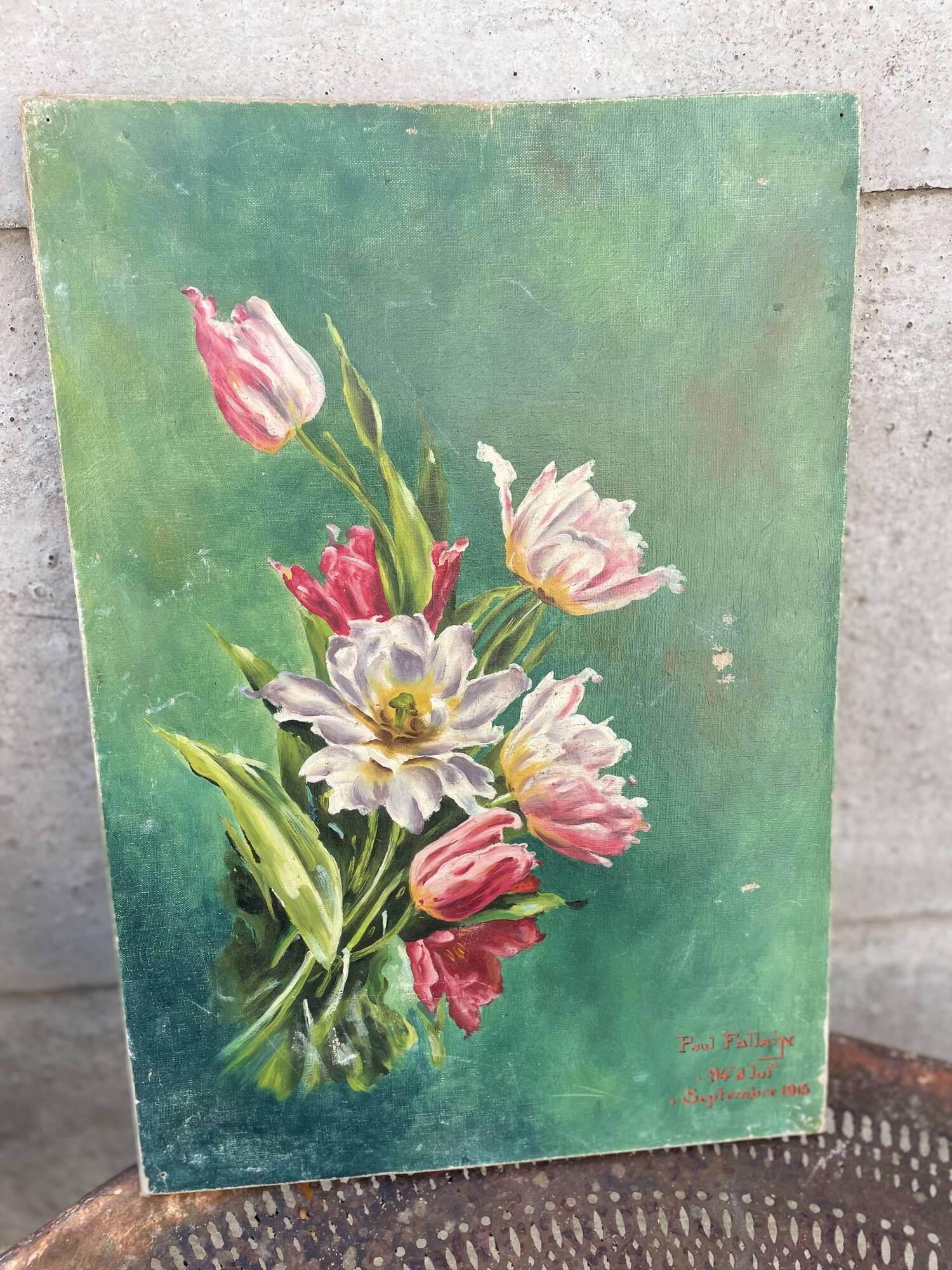 Old oil on canvas signed Paul Follain. 1915