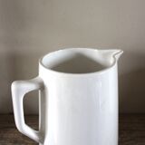 White earthenware pitcher carafe Digoin Sarreguemines