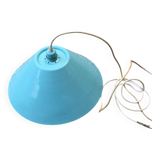 Industrial pendant light in emerald green enamelled sheet metal