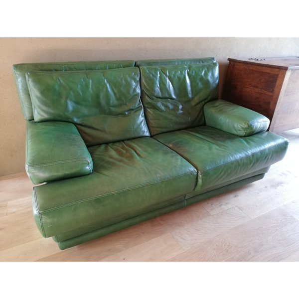 Roche Bobois Green Buffalo Leather Sofa Selency Roche Bobois Green Buffalo Leather Sofa, Buffalo Hide Leather Sofa