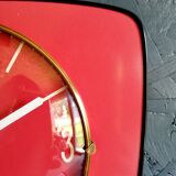 Formica vintage silent wall clock "Japy Electric Raspberry"