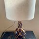 Vintage rattan glass lamp