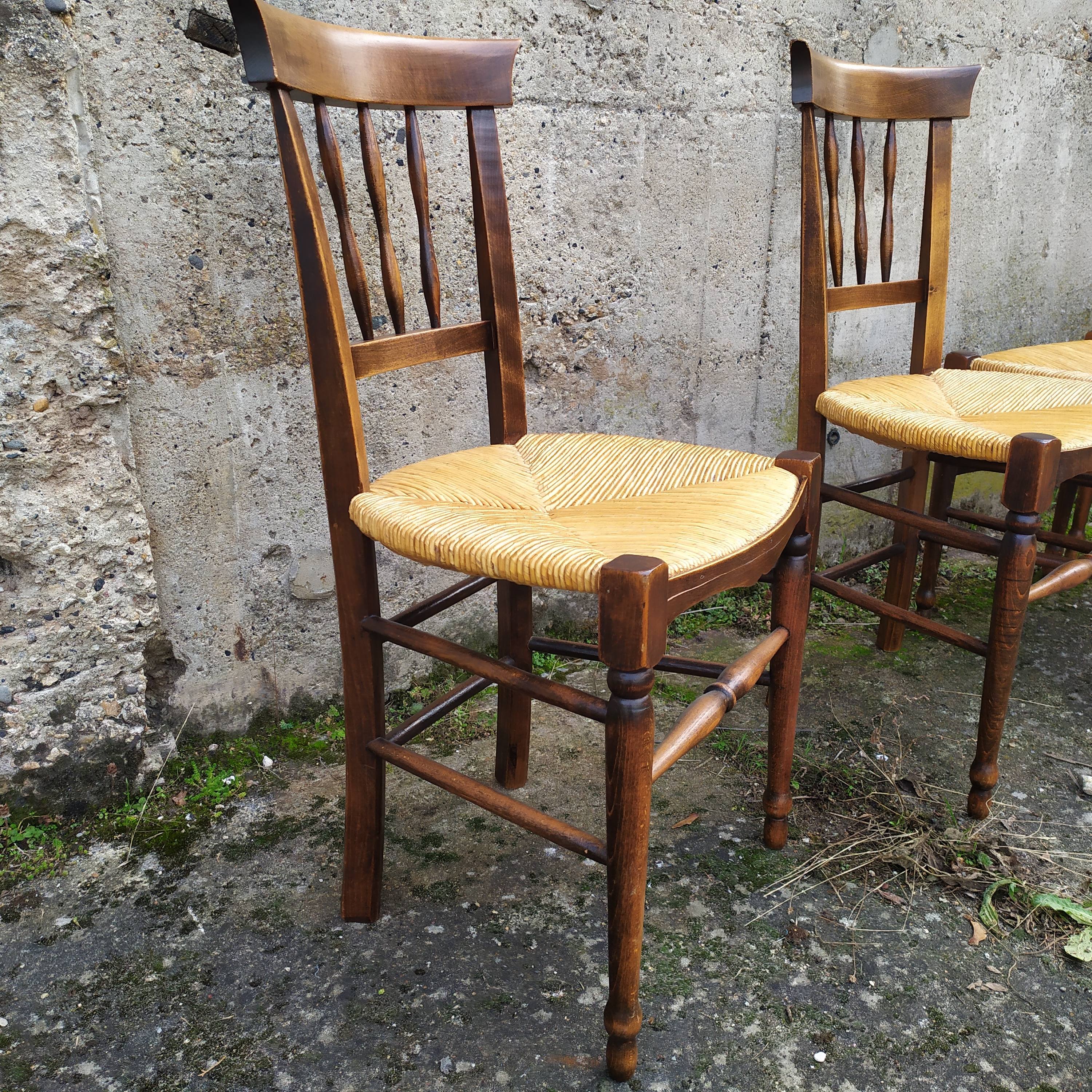 Chaises paillés rustique